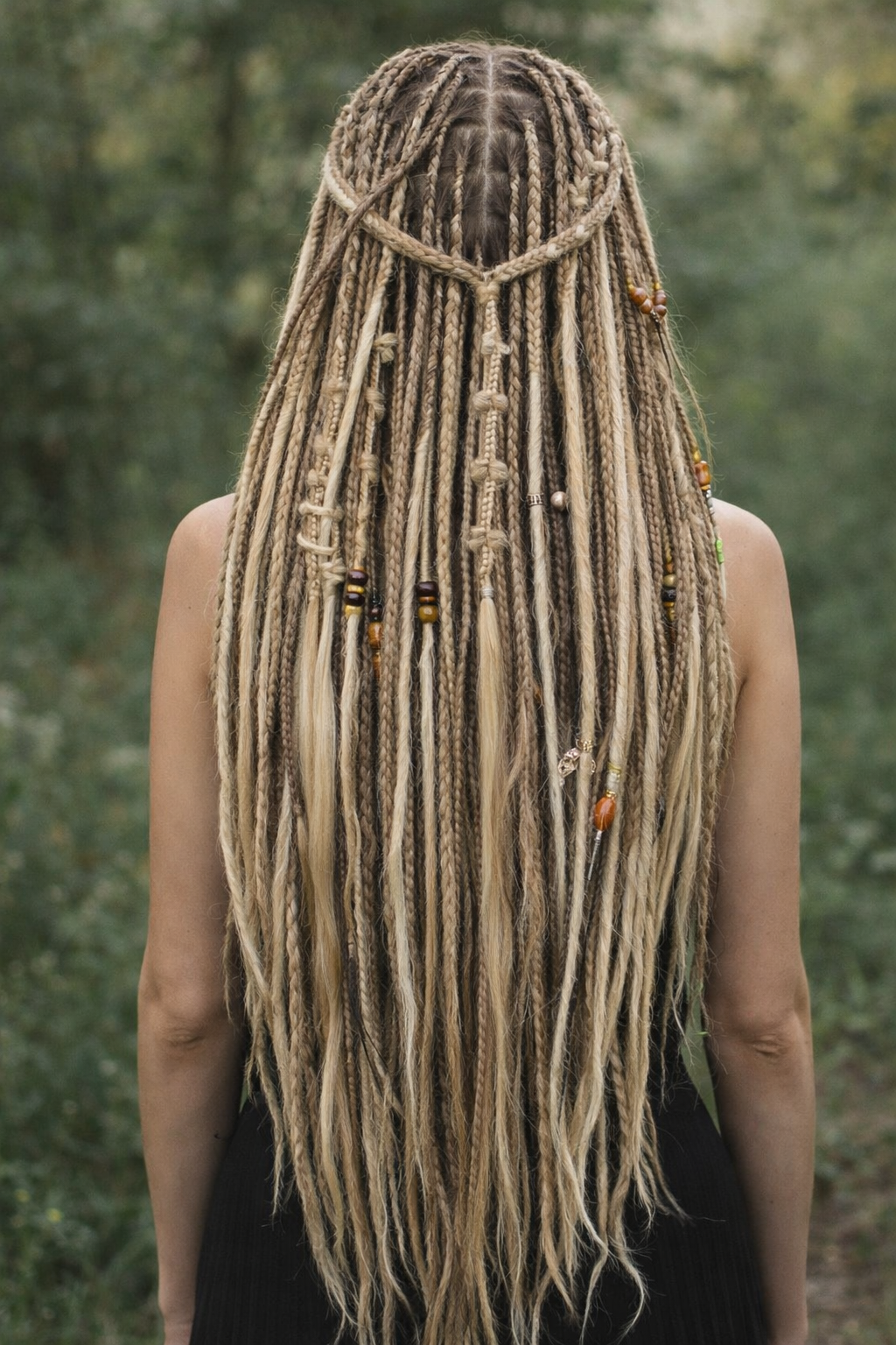 Dirty Blonde Dark Blonde Boho Fake Dreads – Double Ended Dreads and Braids