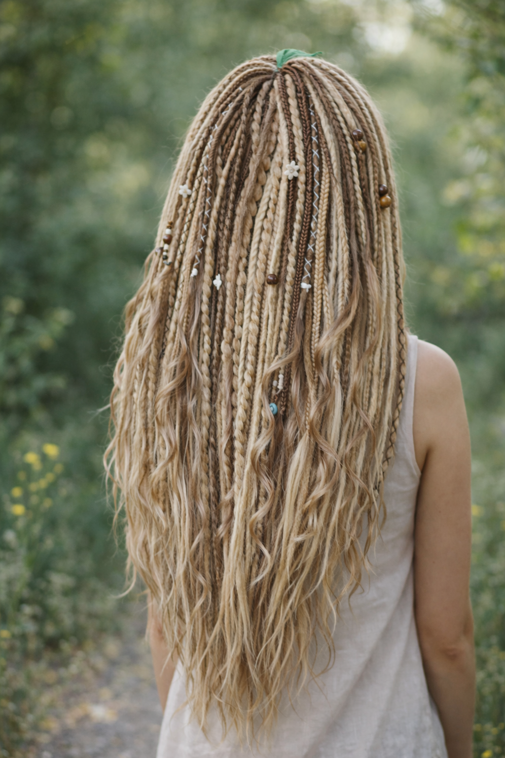 Boho Blonde Dreadlock Extensions | Textured Synthetic DE Dreads