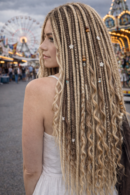 Boho Blonde Dreadlock Extensions | Textured Synthetic DE Dreads