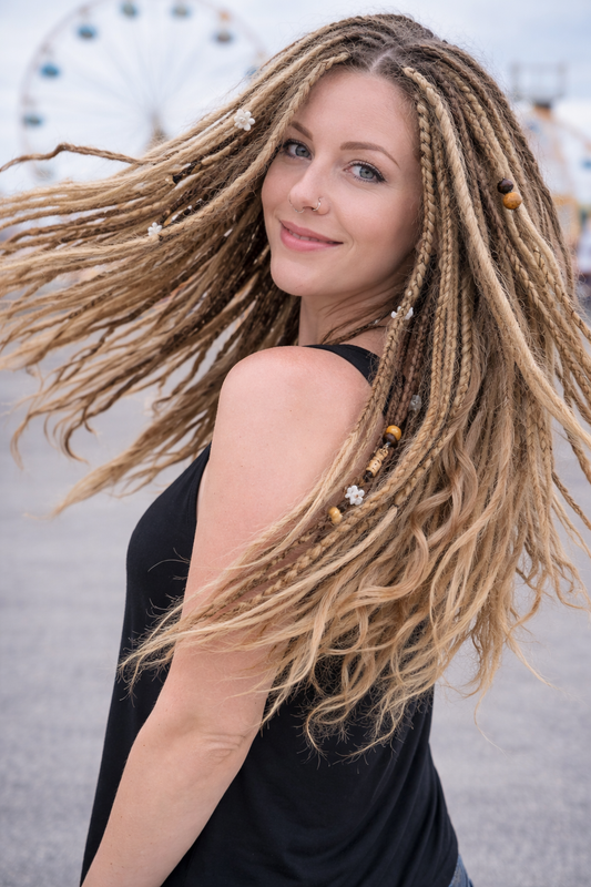 Boho Blonde Dreadlock Extensions | Textured Synthetic DE Dreads