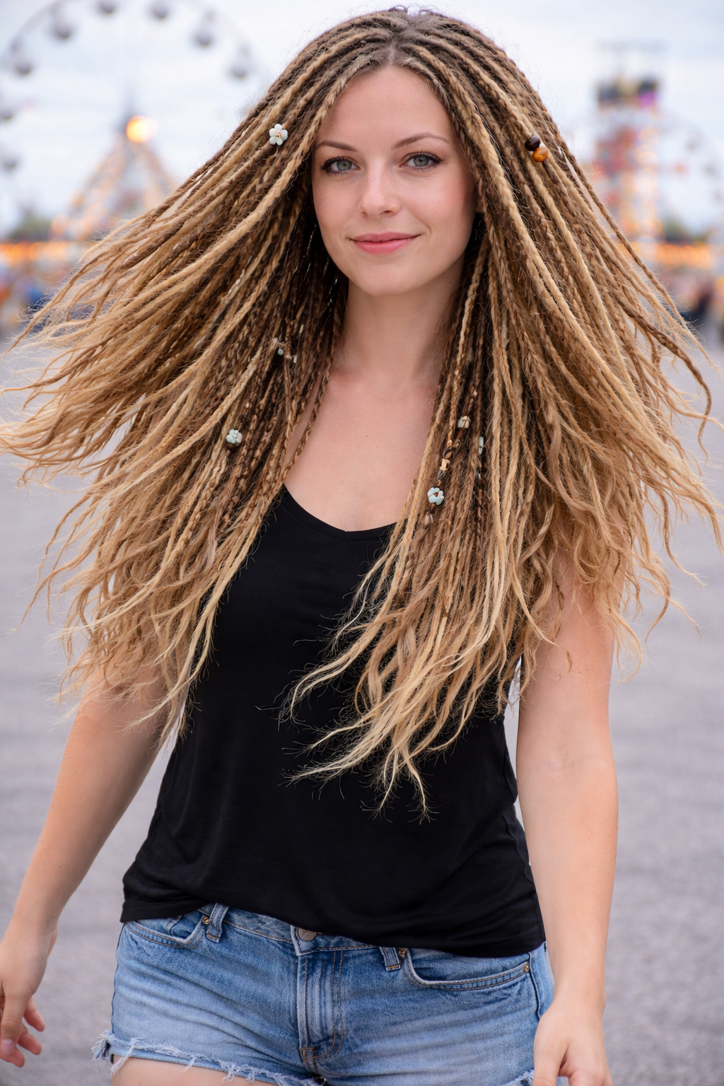 Boho Blonde Dreadlock Extensions | Textured Synthetic DE Dreads