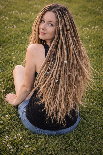 Boho Blonde Dreadlock Extensions | Textured Synthetic DE Dreads
