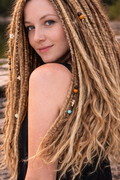 Boho Blonde Dreadlock Extensions | Textured Synthetic DE Dreads