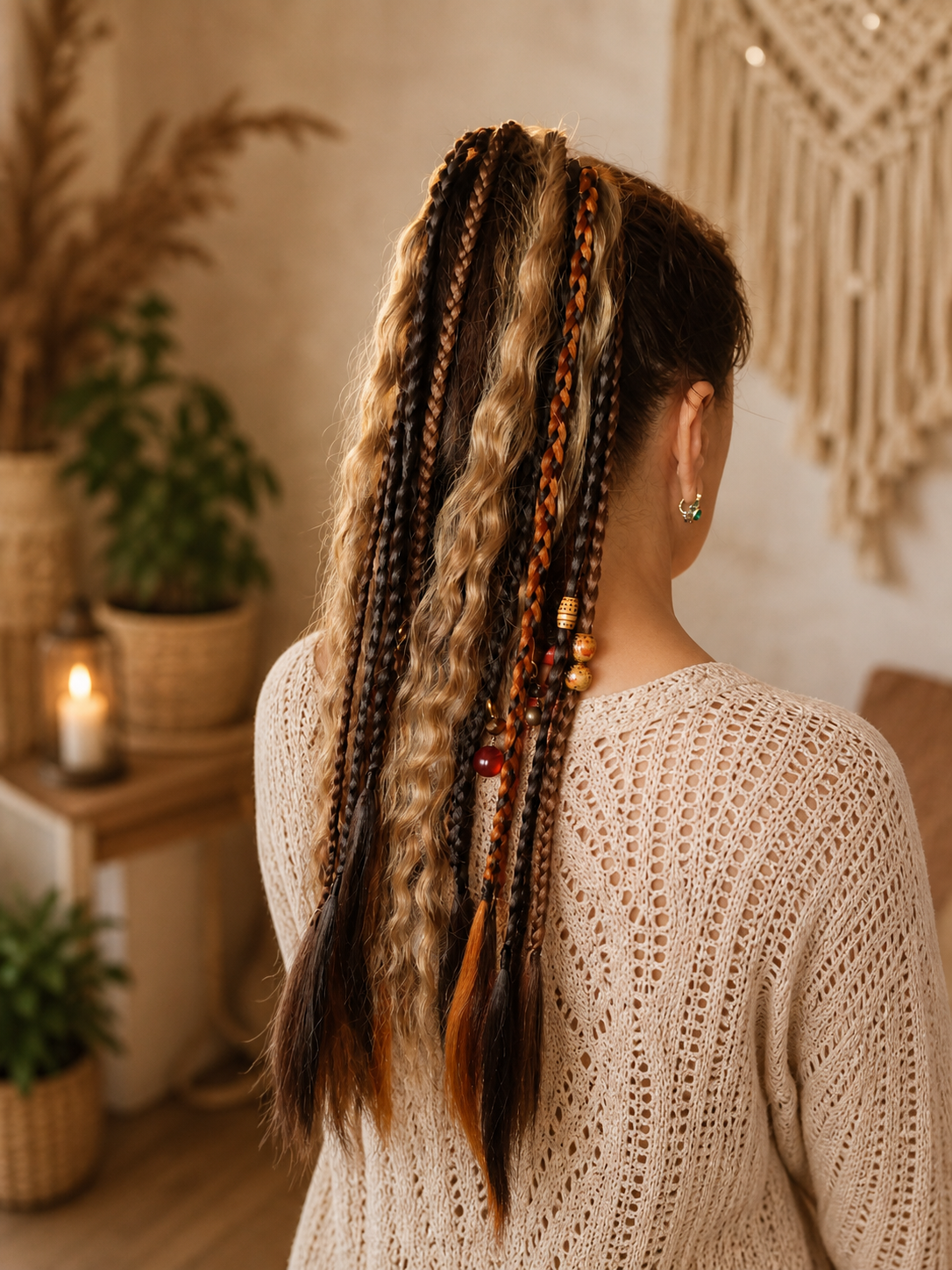 Boho Dread Ponytail – Synthetic Dreads Hairpiece