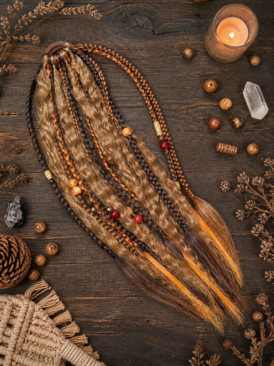 Boho Dread Ponytail – Synthetic Dreads Hairpiece