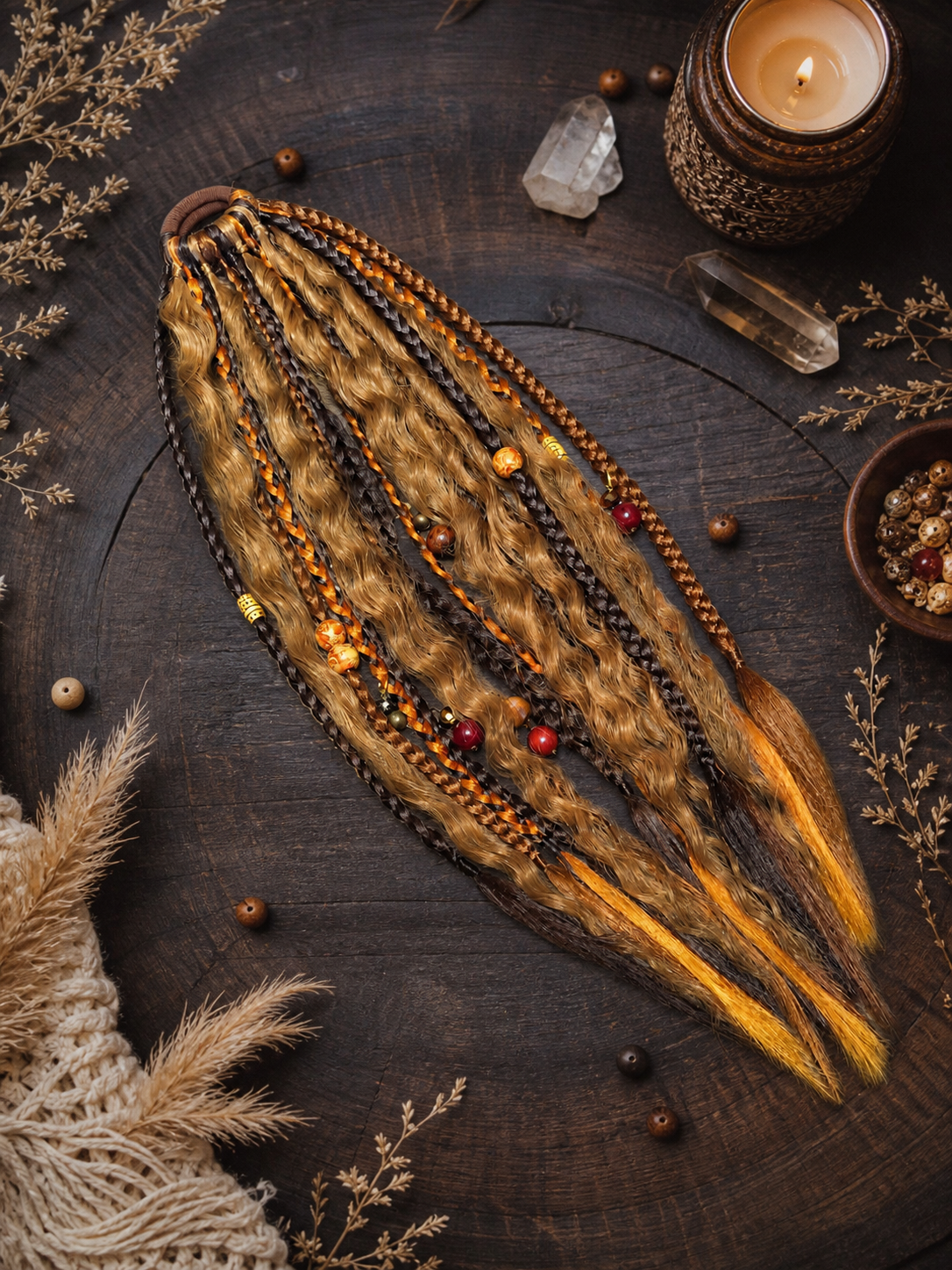 Boho Dread Ponytail – Synthetic Dreads Hairpiece