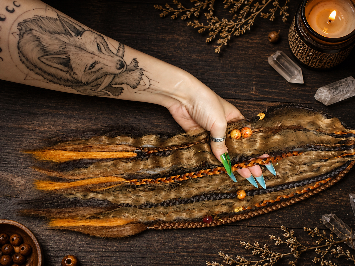 Boho Dread Ponytail – Synthetic Dreads Hairpiece