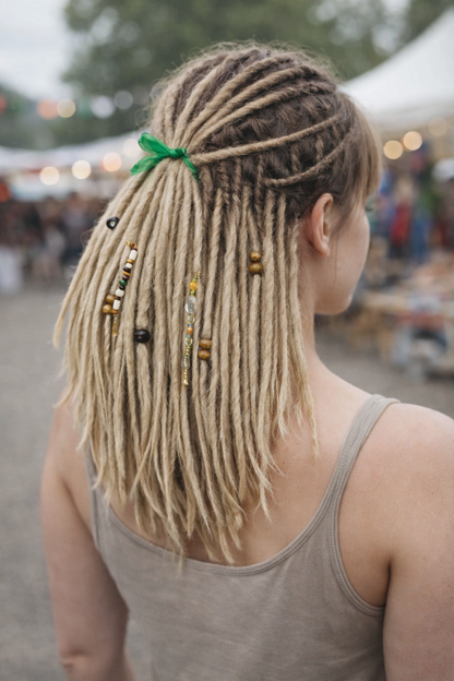 Kurze blonde Dreadlock-Extensions 12 Zoll – Leichte Kunsthaardreads, weich & natürlicher Look
