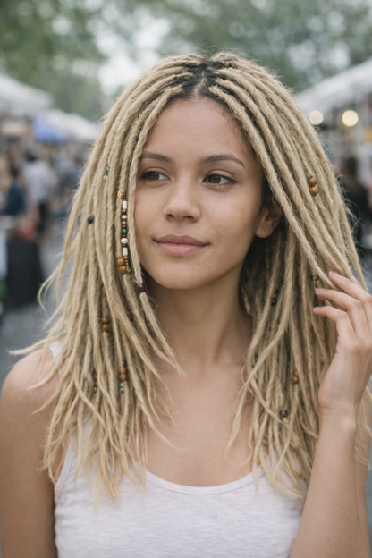 Kurze blonde Dreadlock-Extensions 12 Zoll – Leichte Kunsthaardreads, weich & natürlicher Look