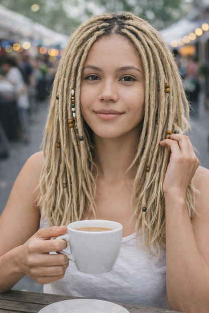 Kurze blonde Dreadlock-Extensions 12 Zoll – Leichte Kunsthaardreads, weich & natürlicher Look