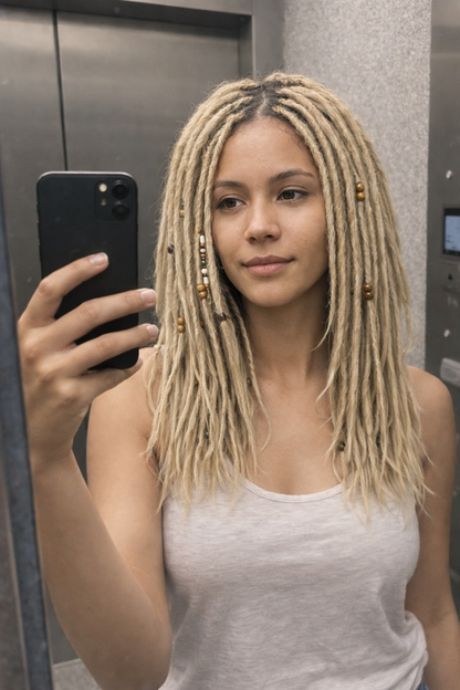 Kurze blonde Dreadlock-Extensions 12 Zoll – Leichte Kunsthaardreads, weich & natürlicher Look