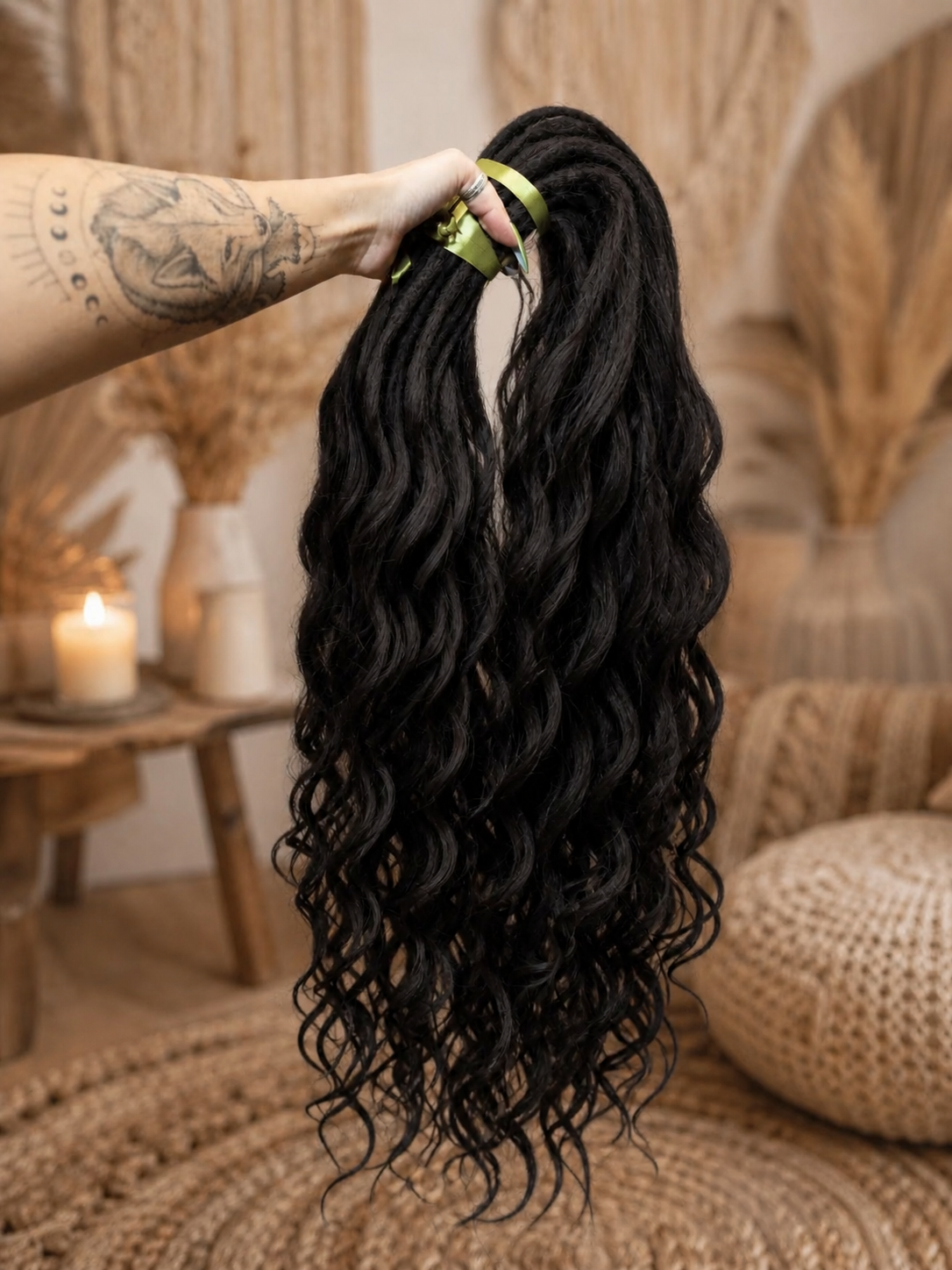 Aschblonde Hidden Base Hair Extensions – Bürstbare Kunst-Dreadlocks, weiches natürliches Volumen