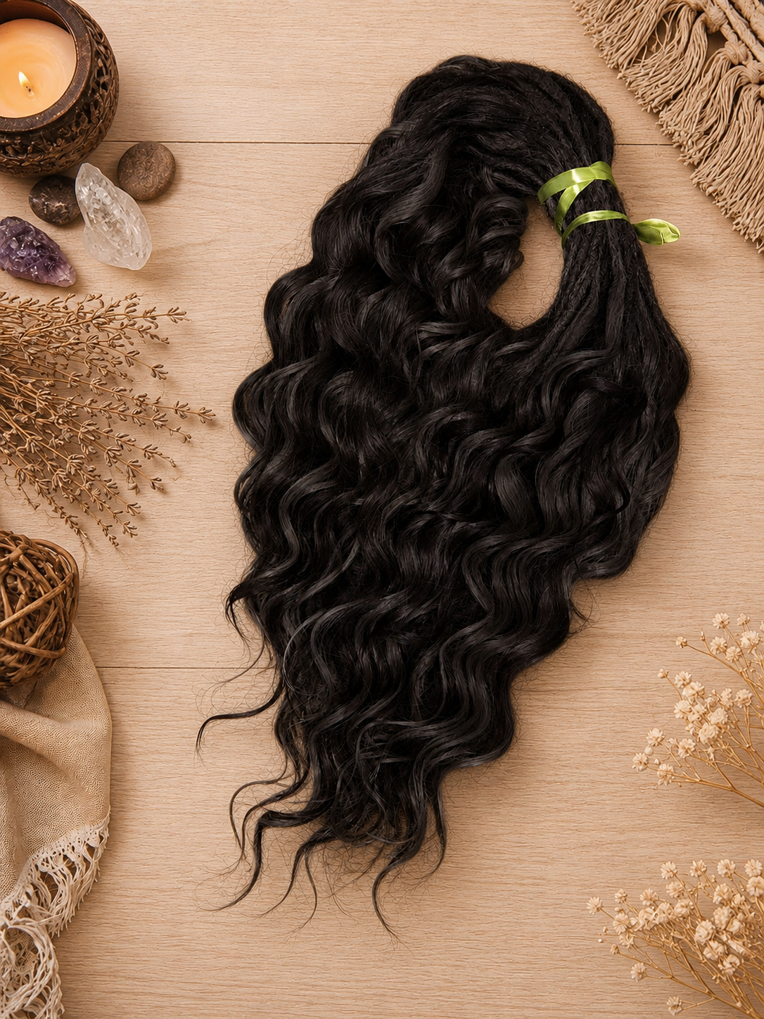 Aschblonde Hidden Base Hair Extensions – Bürstbare Kunst-Dreadlocks, weiches natürliches Volumen