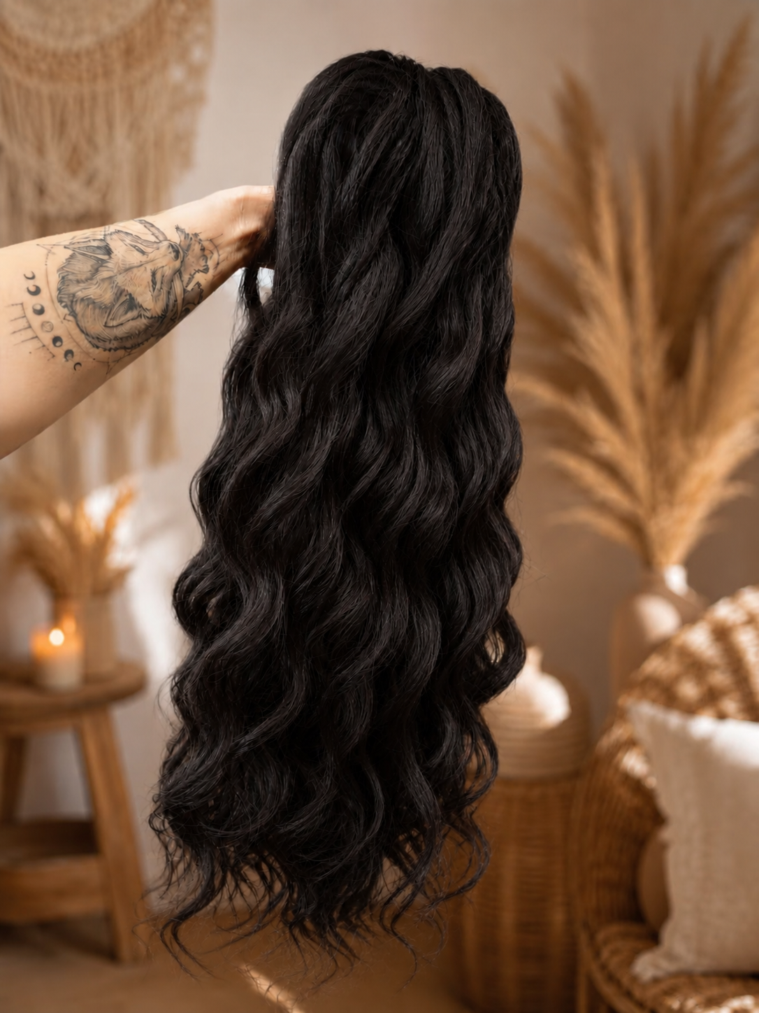 Aschblonde Hidden Base Hair Extensions – Bürstbare Kunst-Dreadlocks, weiches natürliches Volumen