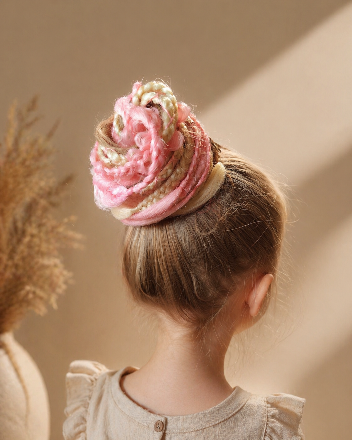 Kids Pink Blonde Dreadlock Ponytail – Boho Hair Extension