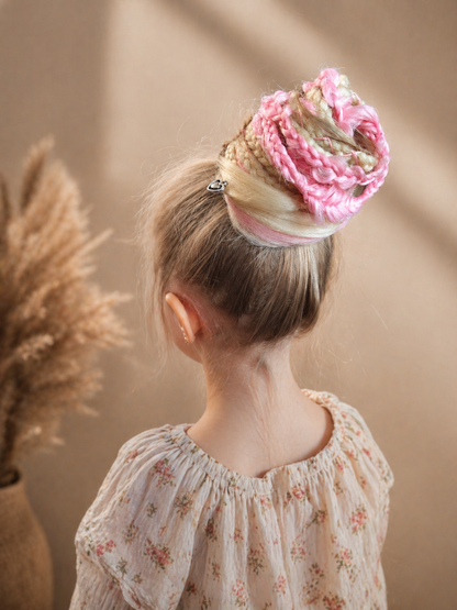 Kids Pink Blonde Dreadlock Ponytail – Boho Hair Extension
