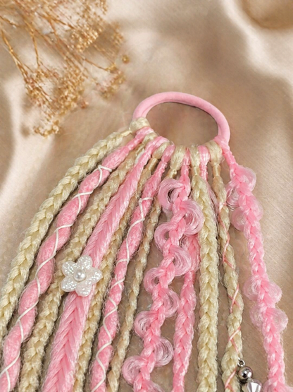 Pink Blonde Dreadlock Ponytail – Boho Synthetic Dreads Hair Extension