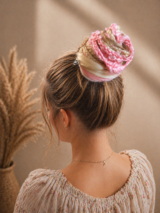 Pink Blonde Dreadlock Ponytail – Boho Synthetic Dreads Hair Extension