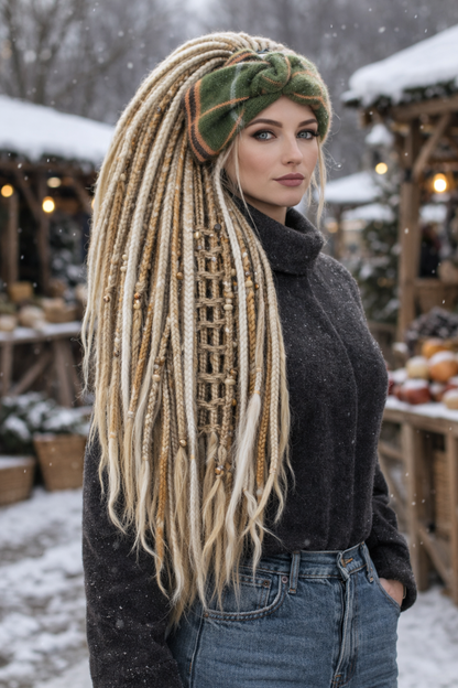 Rosa Angora-Ohrwärmer - Handgestricktes Stirnband für den Winter