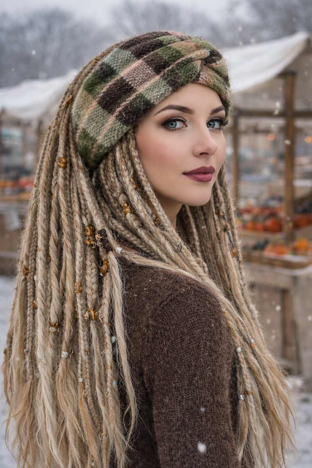 Rosa Angora-Ohrwärmer - Handgestricktes Stirnband für den Winter