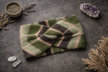 Rosa Angora-Ohrwärmer - Handgestricktes Stirnband für den Winter
