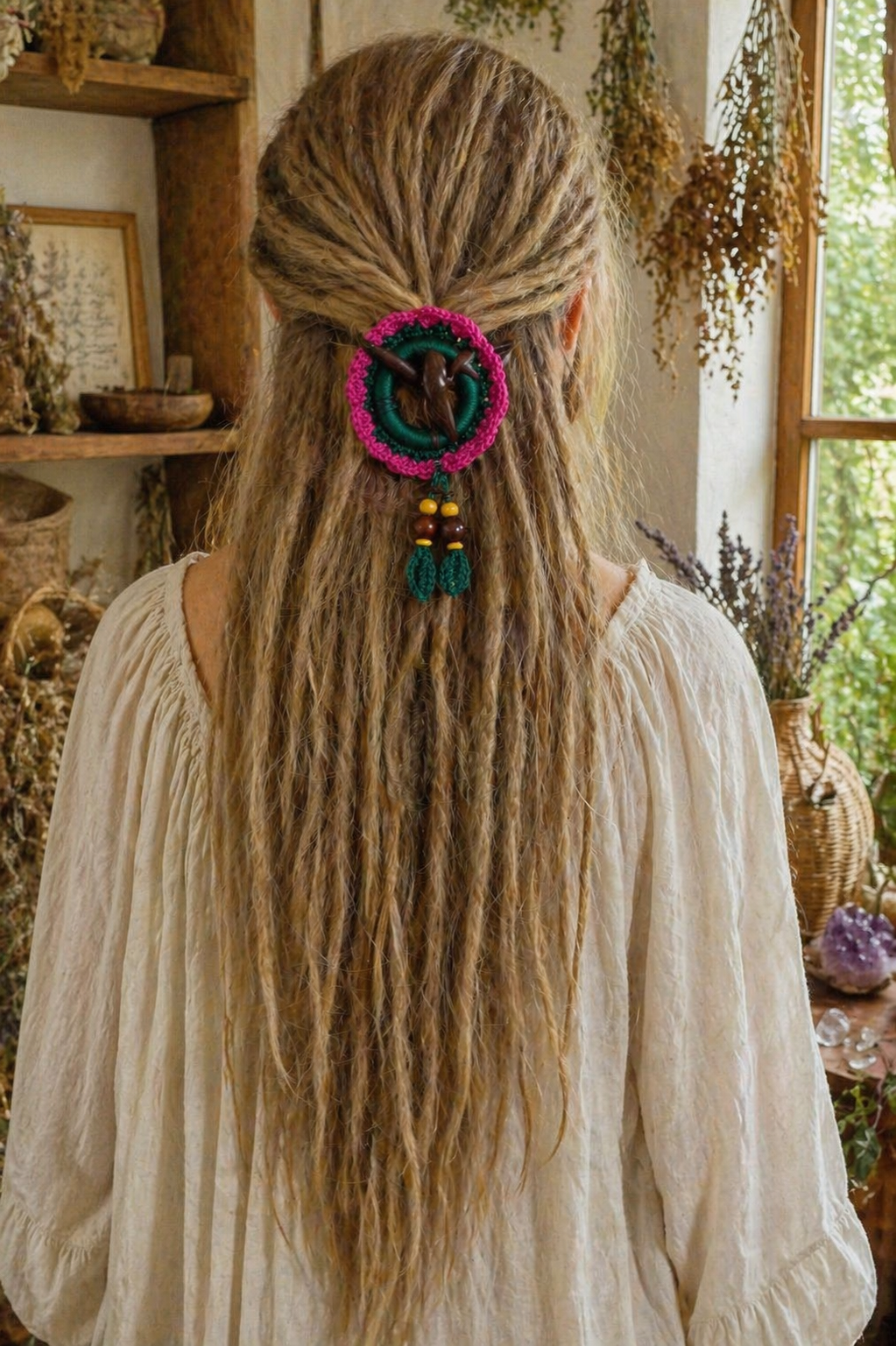 Boho Dread Ponytail – Synthetic Dreads Hairpiece