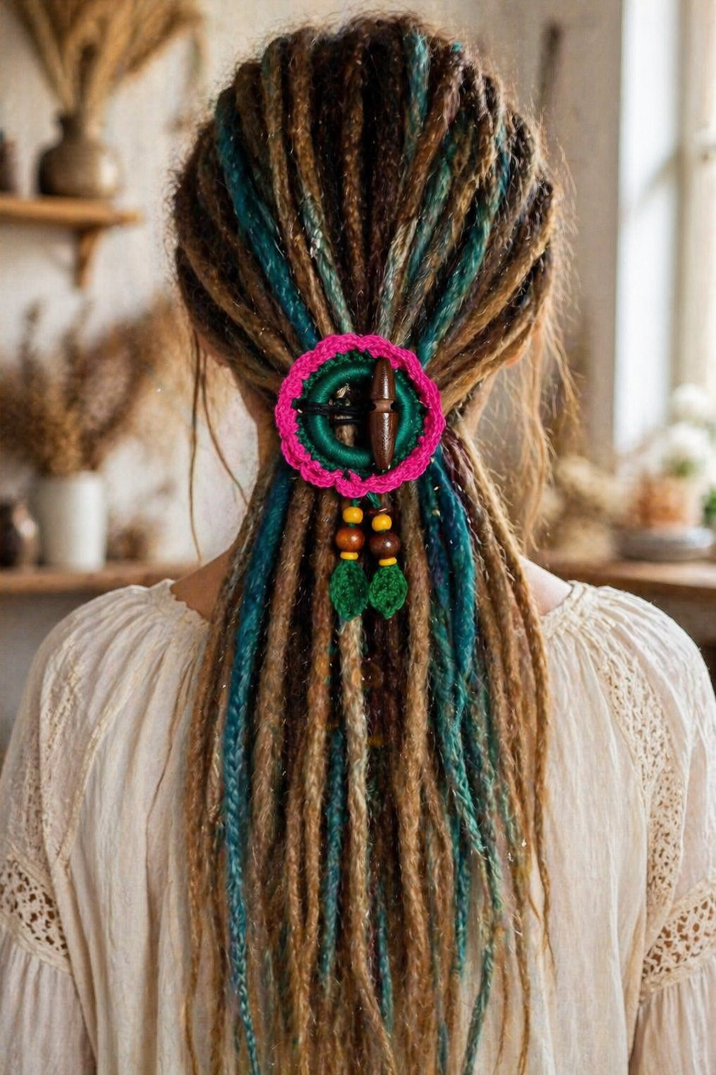 Boho Dread Ponytail – Synthetic Dreads Hairpiece