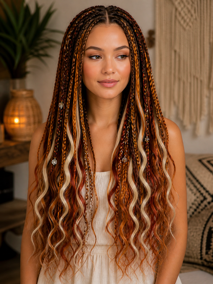 Synthetic Dreads Copper Brown Mix