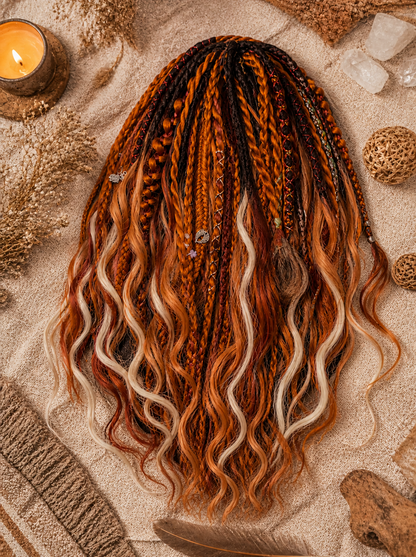 Synthetic Dreads Copper Brown Mix