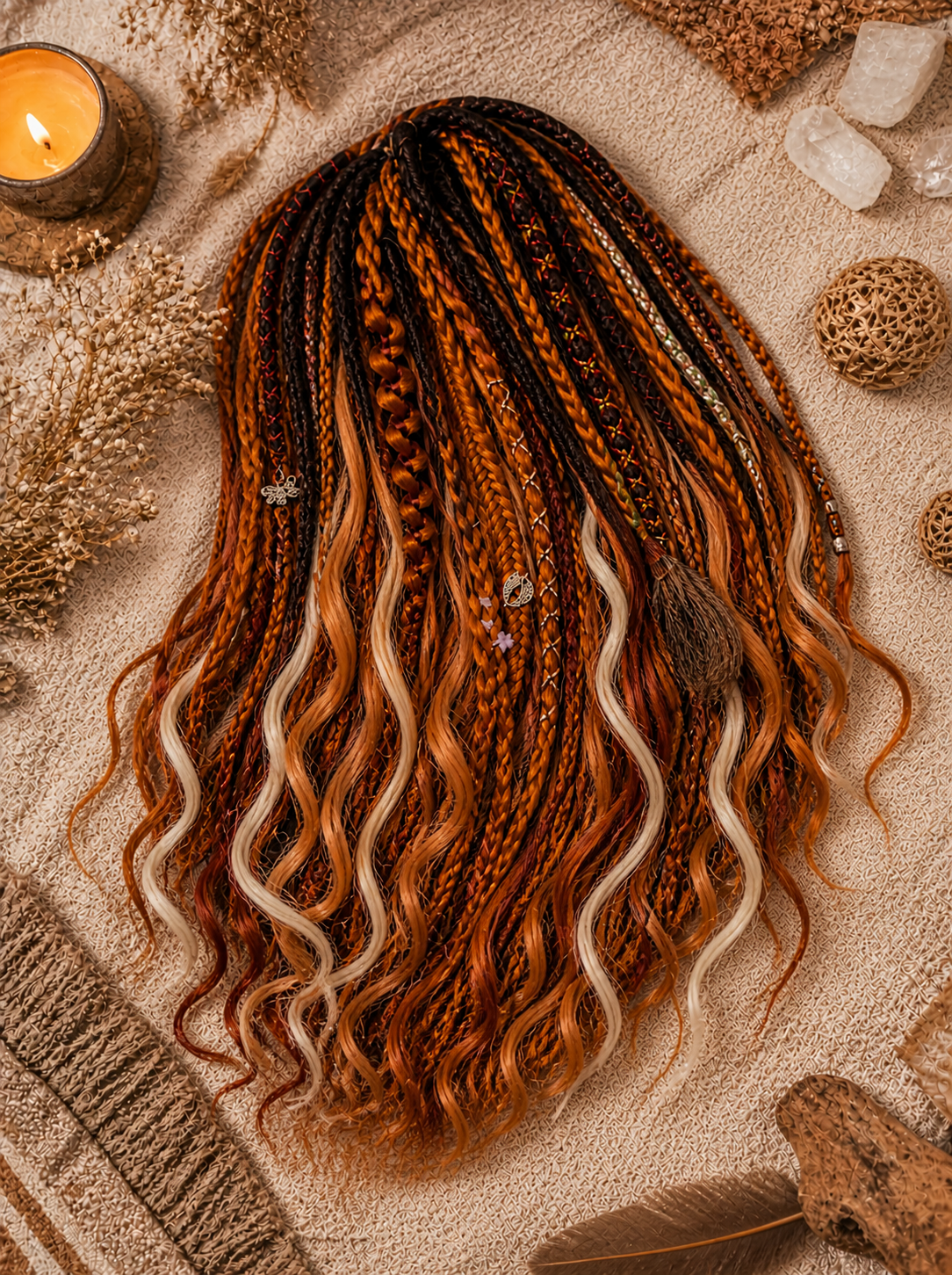 Synthetic Dreads Copper Brown Mix