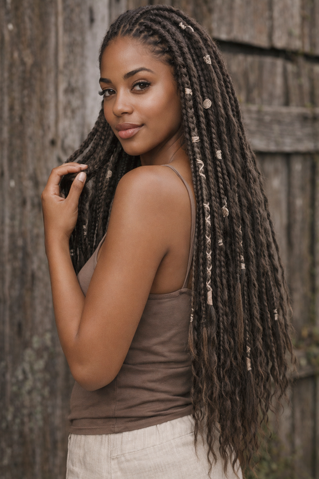 Dark Brown Hidden Base Curly Hair Extensions Set