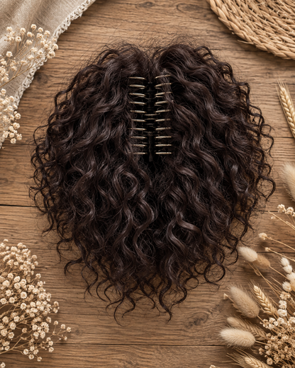 Chocolate Brown Curly Ponytail Claw Clip Hairpiece