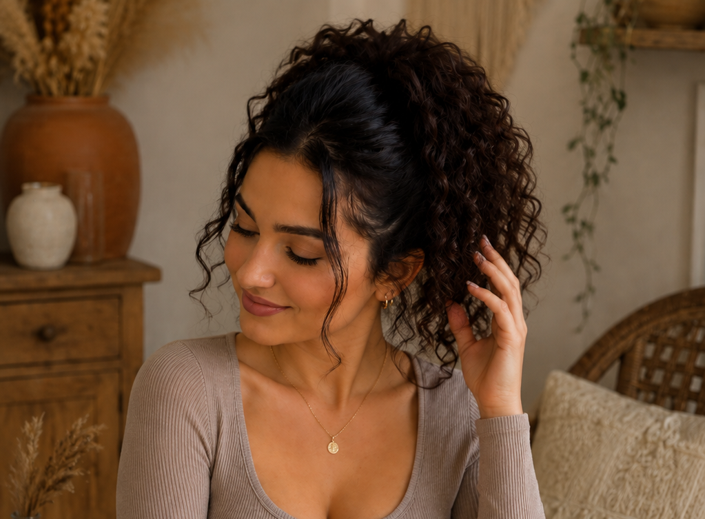 Chocolate Brown Curly Ponytail Claw Clip Hairpiece