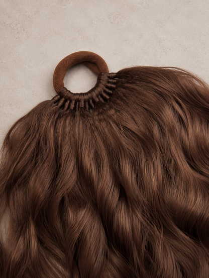 Forest Fake Dread Ponytail – Braun Grüne Dreadlock-Haarverlängerung an einem Gummiband