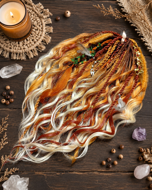 Soft Lightweight Boho Dreadlock Extensions – Natural Look Synthetic Dreads Copper Brown Mix