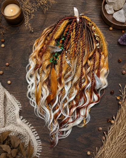 Soft Lightweight Boho Dreadlock Extensions – Natural Look Synthetic Dreads Copper Brown Mix
