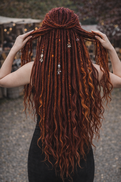 Boho Auburn Double Ended Dreads set