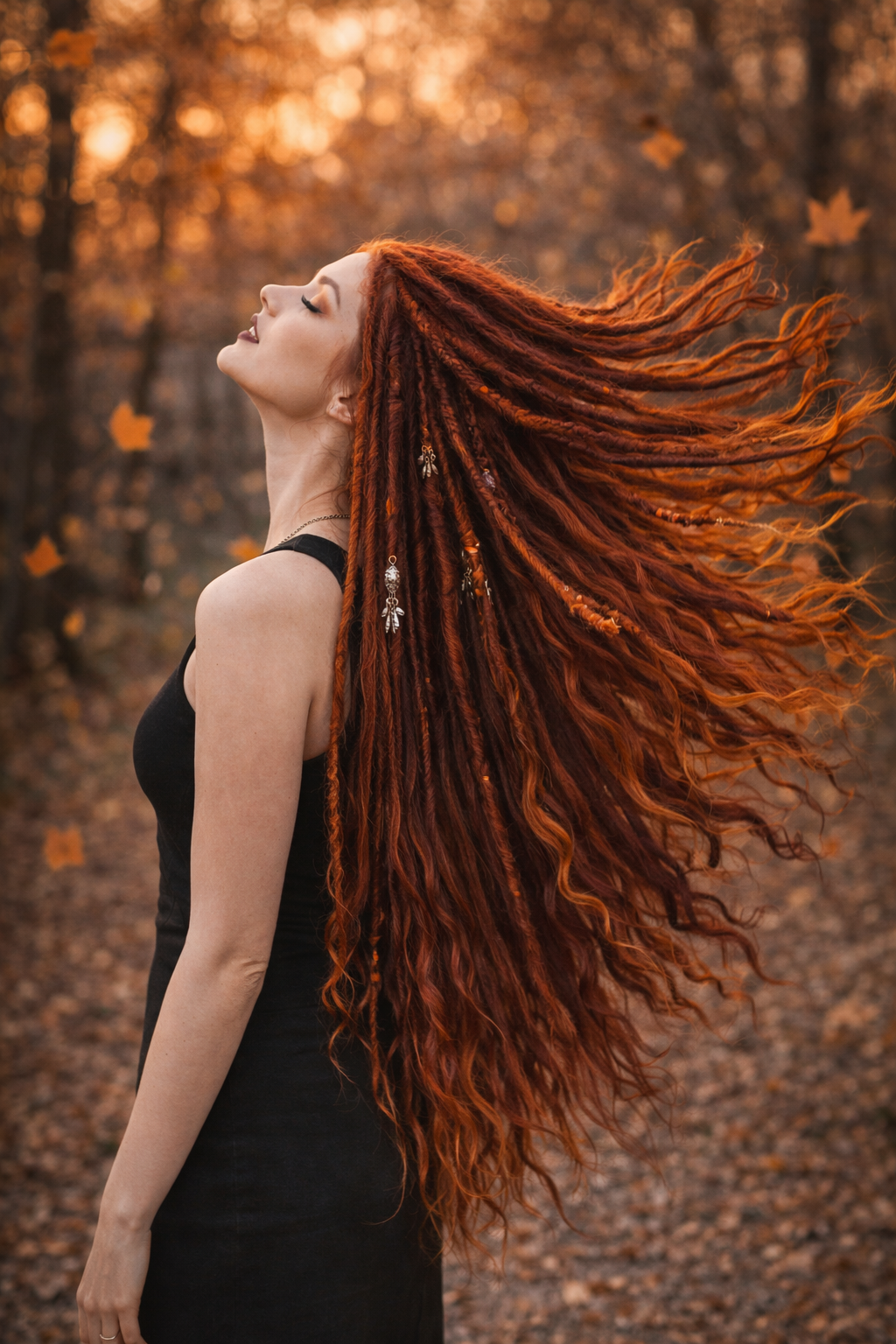 Boho Auburn Double Ended Dreads set