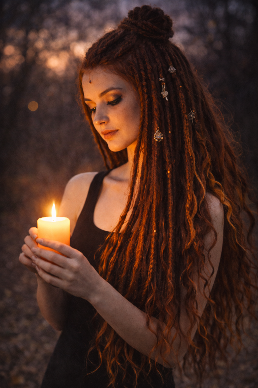 Boho Auburn Double Ended Dreads set