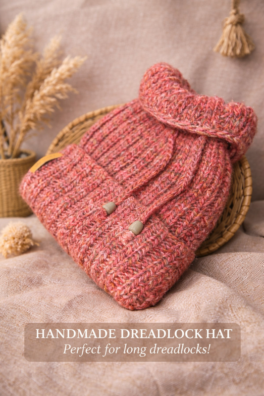Dreadlock Winter Hat – Knitted Dread Beanie for Dreads, Cozy Boho Dread Hat