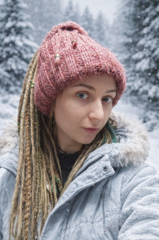 Dreadlock Winter Hat – Knitted Dread Beanie for Dreads, Cozy Boho Dread Hat