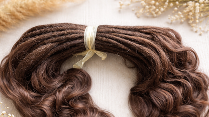 Brushable Wavy Hair Extension with Hidden Dread Base – Natural Brown 60 cm