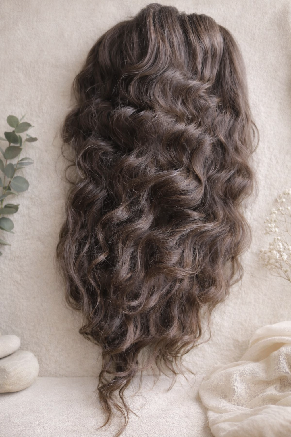Brushable Wavy Hair Extension with Hidden Dread Base – Natural Brown 60 cm