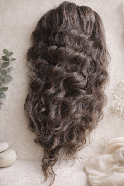 Brushable Wavy Hair Extension with Hidden Dread Base – Natural Brown 60 cm