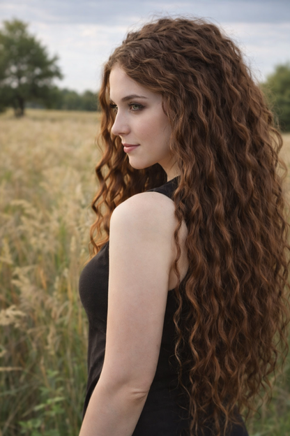 Brushable Wavy Hair Extension with Hidden Dread Base – Natural Brown 60 cm