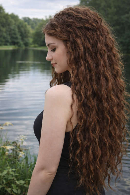 Brushable Wavy Hair Extension with Hidden Dread Base – Natural Brown 60 cm