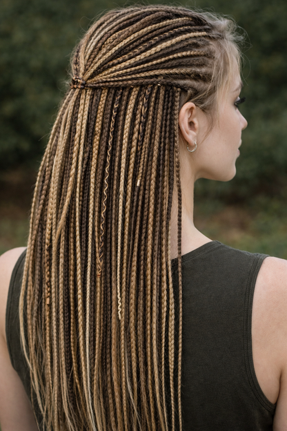 Ultra Thin Dreadlock Extensions – Lightweight Boho Synthetic Micro Dreads, Natural Look