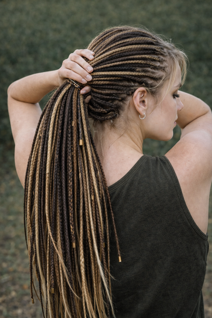 Ultra Thin Dreadlock Extensions – Lightweight Boho Synthetic Micro Dreads, Natural Look