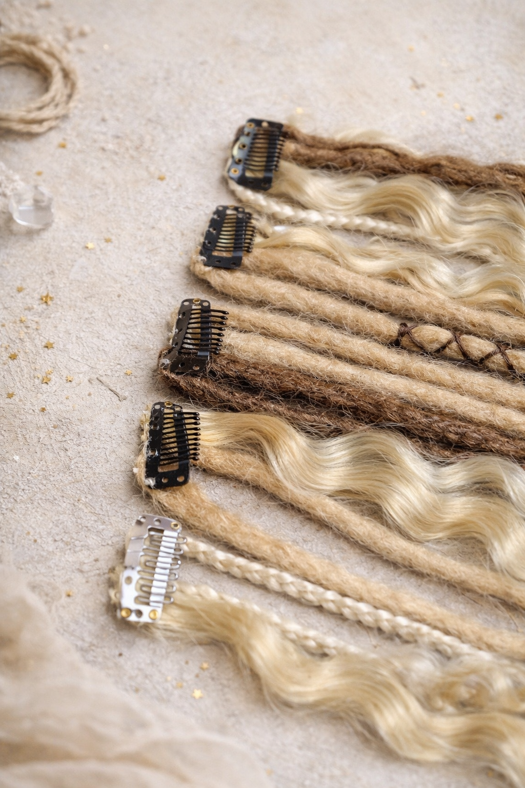 Clip-In Blonde Dreadlock Extensions – Lightweight Synthetic Dreads, Natural Look