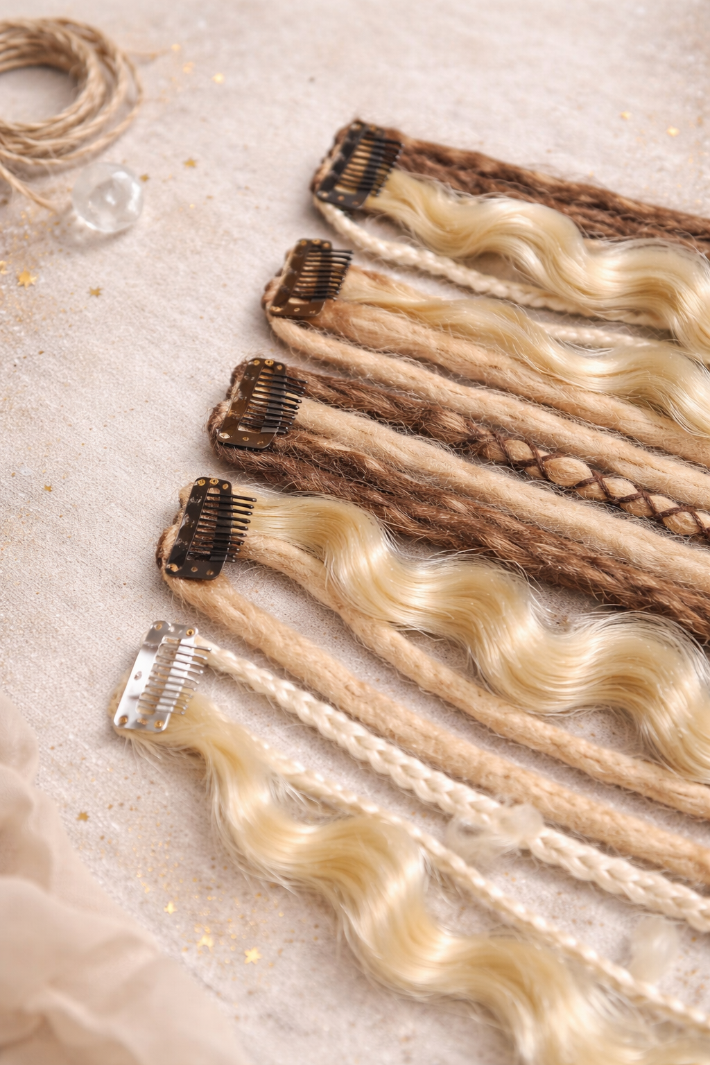 Clip-In Blonde Dreadlock Extensions – Lightweight Synthetic Dreads, Natural Look